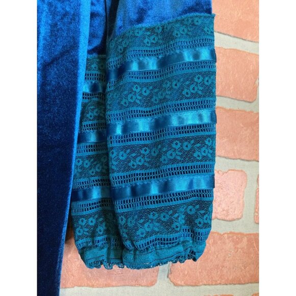 Vintage Gilligan O'Malley Women's Velour Quarter-Zip Long Robe Ruffled Neck SZ M - Picture 5 of 8